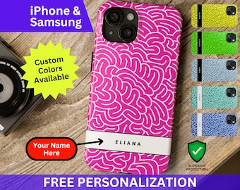 Personalized Phone Case Custom iPhone Case Magenta Maze Phone Case Samsung Phone Case Custom Galaxy Personalized Phone Case Initials Phone