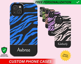 Personalized iPhone 17 Case Personalized Phone Case Custom Designer Phone Case Custom iPhone 16 Case Personalized Case Tiger Blue Design