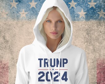 Trump con capucha, Trump 2024, sudadera pro Trump, camisa pro América, camisa republicana regalos republicanos regalos patrióticos camisa de bandera americana