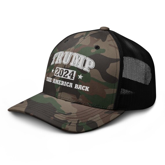 Cappello Baseball Trump 2024 Ricamato Bandiera USA Nero Regolabile Unisex - Foto 5