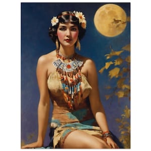 Osage Flower Moon Pin Up Girl 2 Premium Matte Paper Poster
