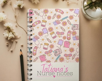 Cuaderno de enfermería personalizado, regalos de enfermería personalizados, cuaderno de notas para enfermeras registradas, diario de notas para estudiantes de enfermería, regalo de graduación para enfermeras RN