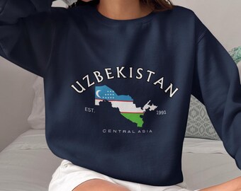 Sudadera de Uzbekistán, sudadera con capucha de Uzbekistán, recuerdo de Uzbekistán, regalo de Uzbekistán, camisa de Uzbekistán, suéter de Uzbekistán, camisa de Uzbekistán