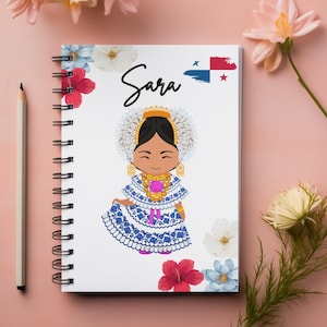 Personalized Panama Spiral Notebook, Spiral Panama Notebook, Custom Name Panamanian Notebook, Panama Souvenir Notebook, Panama Gift, Panama
