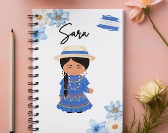Cuaderno espiral personalizado de Honduras, cuaderno espiral de Honduras, cuaderno hondureño con nombre personalizado, cuaderno de recuerdo de Honduras, regalo de Honduras