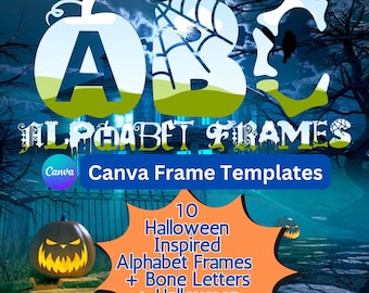 Canva Template, Canva Editable Template, Editable Canva Frame Letters, Birthday Template, Custom Design, Personalize Template, drag and drop