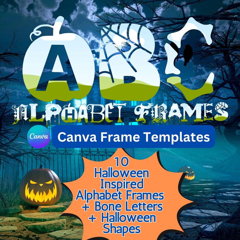 Canva Template, Canva Editable Template, Editable Canva Frame Letters