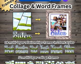 Collage Canva Template, Relationship Canva Template, Editable Canva Frame, Party Template, Custom Design, Personalize Template, drag & drop