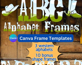 Canva Template, Canva Editable Template, Editable Canva Frame Letters, Birthday Template, Custom Design, Personalize Template, drag and drop