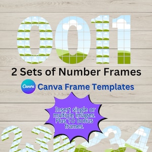 Canva Numbers Template, Canva Frame Template, Editable Canva Numbers Template, Your own Pattern, Canva Number Font, Easy drag and drop