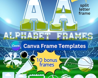 Canva Template, Canva Editable Template, Editable Canva Frame Letters, Birthday Template, Custom Design, Personalize Template, drag and drop