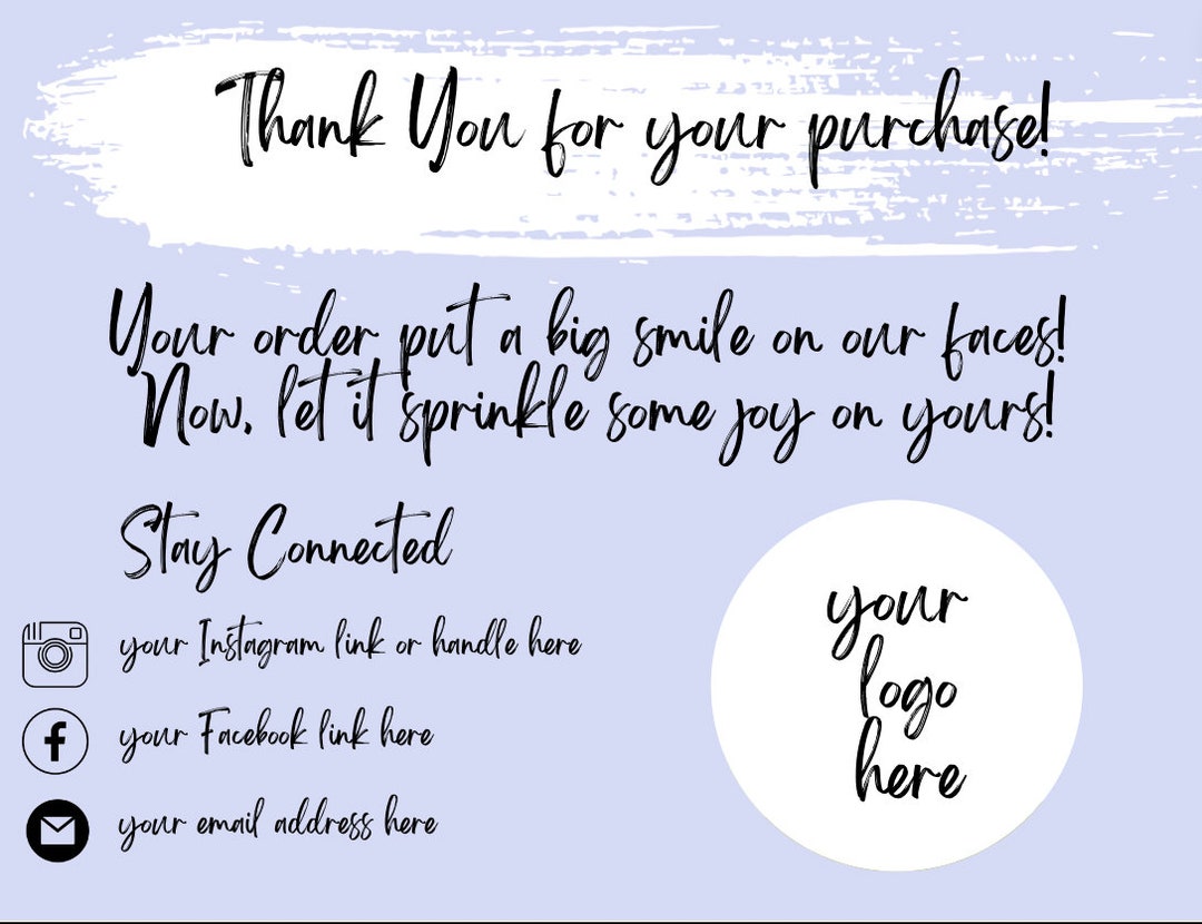 EDITABLE Canva Business Thank You CARD Template - Etsy