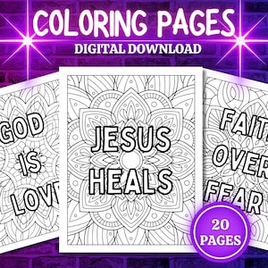 Inspirational Bible Verse Printable Coloring Pages Motivational Coloring Quotes Scripture Coloring Book for Kids & Adults Christian Coloring