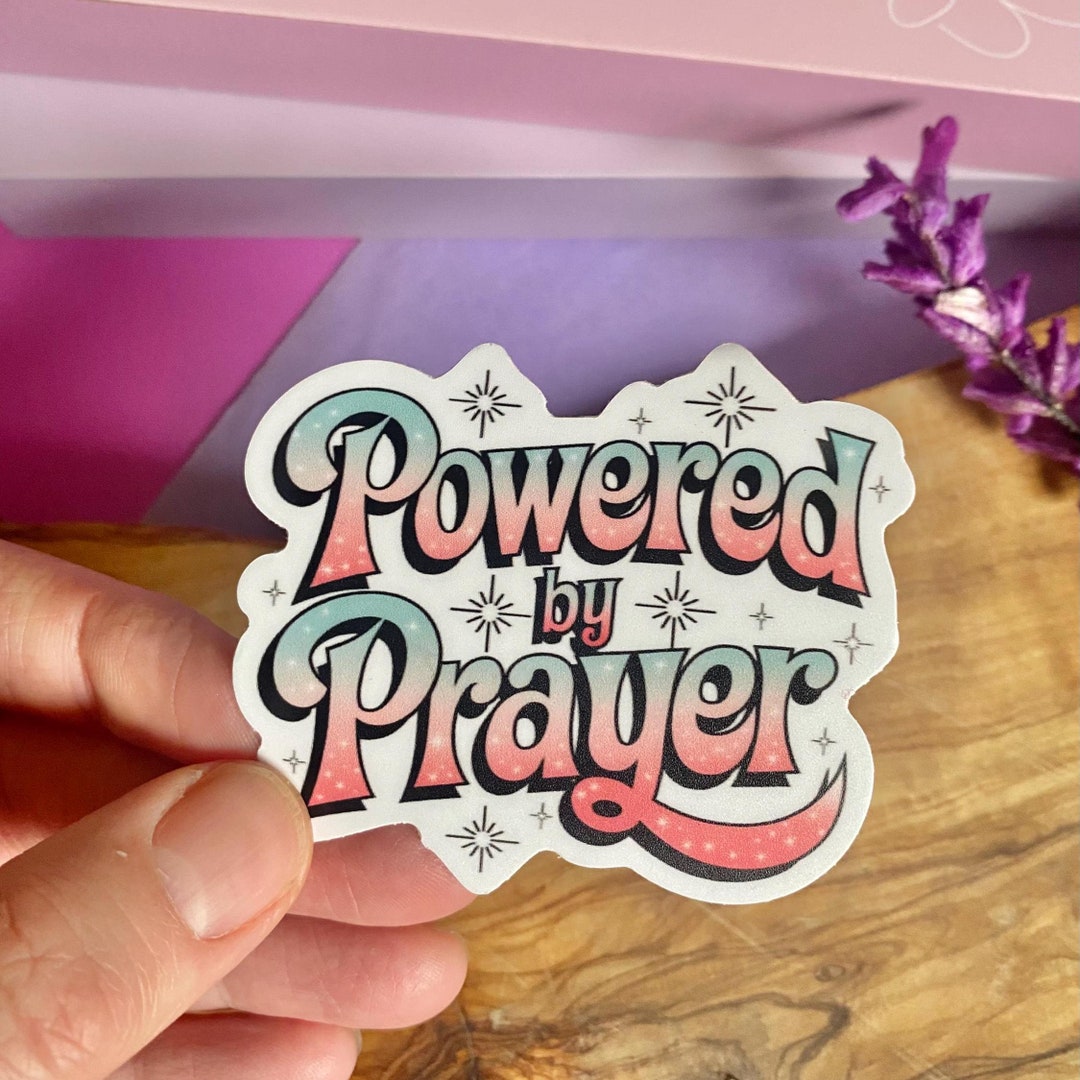 Powered by Prayer Sticker Christian Vinyl Water Bottle Sticker Faith ...