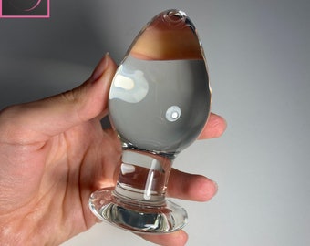 Tapón anal transparente de vidrio, tapón anal grande de alta calidad, estimulador anal sin costuras, tacto agradable, tamaño perfecto, juguete sexual bonito para hombres, mujeres y adultos