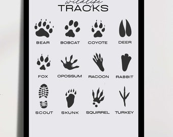 WORD ART Wildlife Tracks for Scout: This digital download makes a great gift or wall art for your favorite Scout.