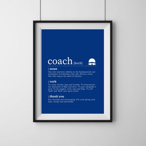 DEFINITION Swim Coach: Digitaler Download Dankeschön Geschenk für Schwimmcoach; druckbar auf 8x10 oder 8,5x11; toll in einem Rahmen oder als Karte