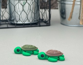 3D Printed Turtle Fidget Toy, Cute 3D Print Mini Green Sea Turtle, Turtle sensory aid, Birthday gift idea, Party Favor