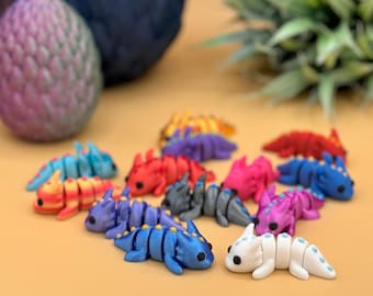 3D Printed Miniature Dragon Fidget Toy, Cute Multi-color Dragons sensory and reading aid bundle, Gift Idea for Fantasy Lovers or Party favor