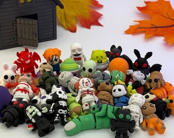 3D Printed Halloween Fidget Toys, Spooky Miniatures, Cauldron or Haunted House Container