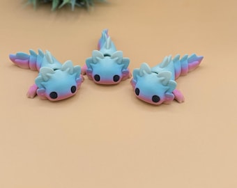 3D Printed Baby Axolotl Fidget Toy, Cute Rainbow Axolotl Tadpole Sensory Aid, Birthday or back to school gift ideas