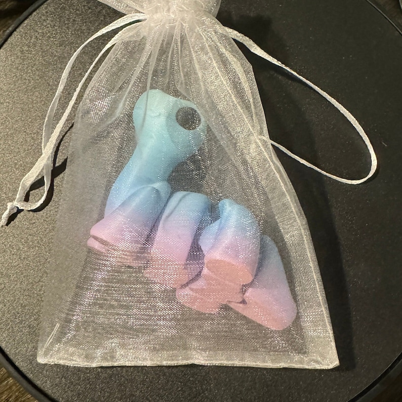 All 3D printed dinosaurs will be packed in transparent, mesh bag.
