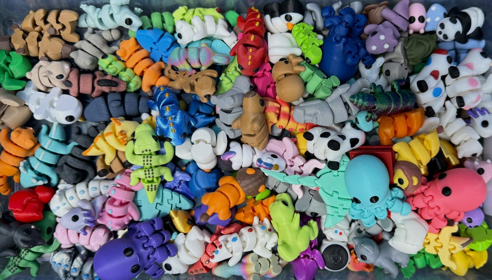 3D Printed Panda Container & Assorted Miniature Sensory Aid Fidget