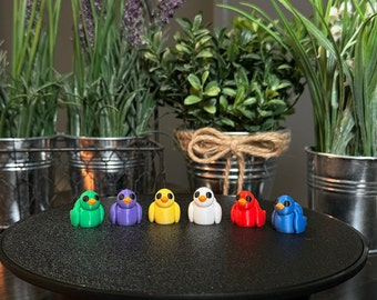 3D Printed Duck Fidget Toy, Cute 3D Print Mini Rubber Duckie bundle, Colorful Duck Sensory Aid, Birthday Gift Idea