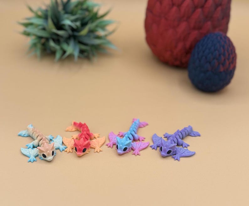 Pastel and rainbow wyvern dragon toys.