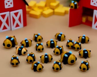 3D Printed Queen Bee Fidget Toy, Cute 3D Print Mini Gold and Black Honey Bee sensory aid, Birthday gift idea, Party Favor