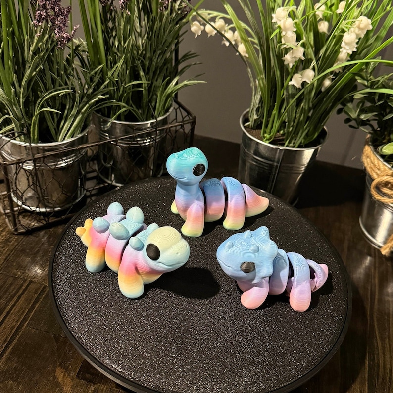 Rainbow 3D printed dinosaur toy gift ideas