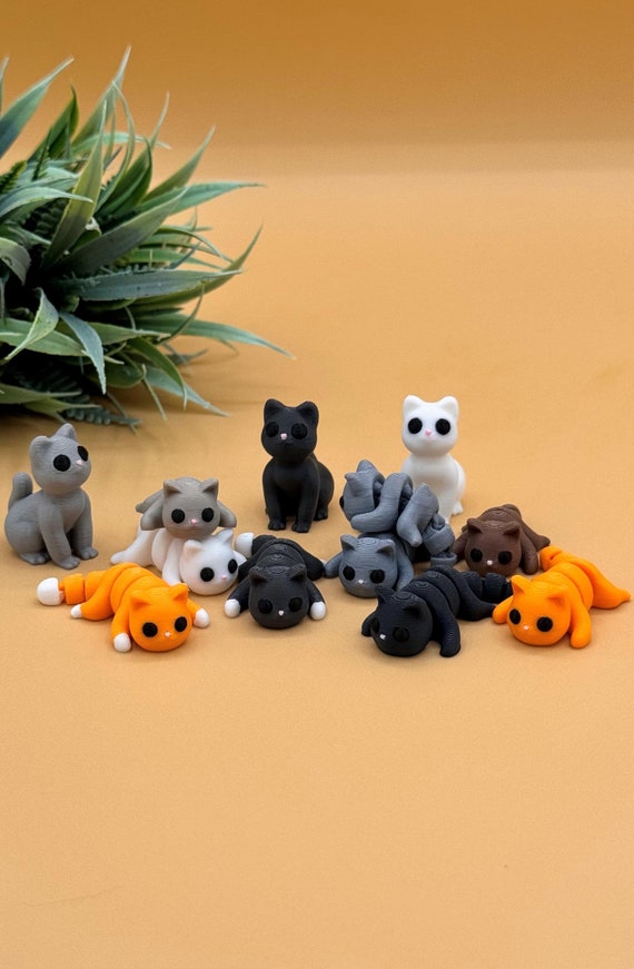Articulated Fidget Cat U2013 3D Printed Flexible Desk Toy For Stress Relief And Sensory Play - UK
