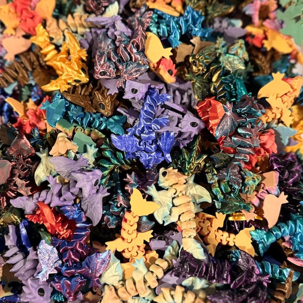 Wyvern Dragon Fidget Toy, Mini Dragon Articulating Sensory Aid, Satisfying 3D Printed Baby Dragon toy assortment, birthday gift ideas