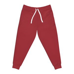 Graphic Printed Unisex Joggers, Cherry Red