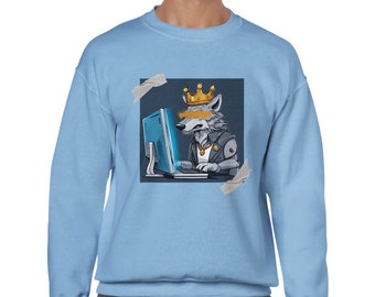 Graphic Unisex Crewneck Sweatshirt, Wolf Working