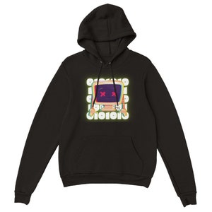Graphic Printed Unisex Pullover Hoodie, Cartoon Computer