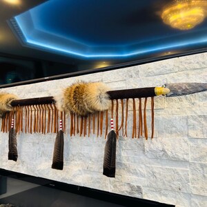 A Tribal Native American Indian  Spear made by enrolled member of the Cherokee tribe 60”