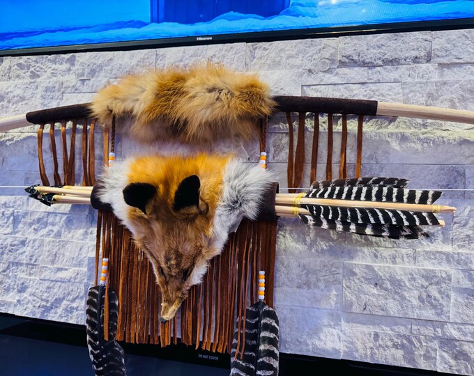 A Powerful Native Ceremonial Indian Fox Bow and Arrow Set Made by ...
