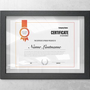 Certificate Template, Printable Certificate, Editable Training ...