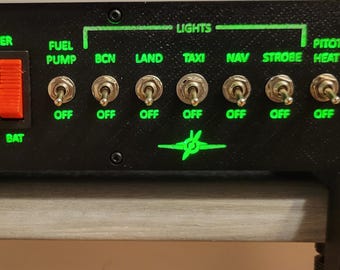 Pannello interruttori stile Cessna 172 per PC e Xbox – Controller simulatore di volo USB retroilluminato