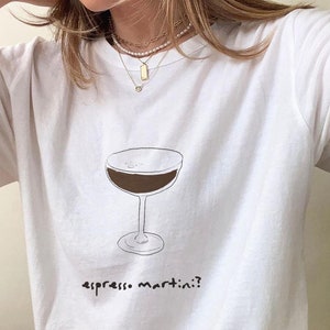 Espresso Martini Tee, Espresso Martini Cocktail Club T-Shirt, Trendy Cocktail Shirt, Trendy Girl Tee, Espresso Martini Lover, Minimal Chic