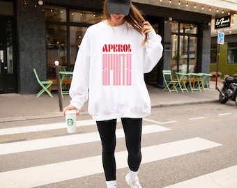 Aperol Spritz Sweatshirt, Trendy Sweatshirt, Cadeau voor haar, Bachelorette Sweatshirt, Cocktail Sweatshirt, Bachelorette Cadeau, Oversize