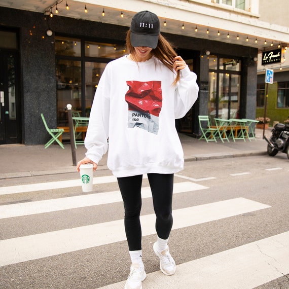 Pantone Sweatshirt Color Swatch Graphic Red Pantone Sweatshirt Trendy Sweatshirt Pantone Colors Gift for Art Lover Art Aesthetic Etsy
