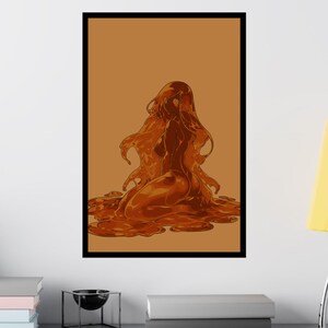 Java Girl Muse Poster | Anime Coffee Waifu Poster | Matte Vertical Posters