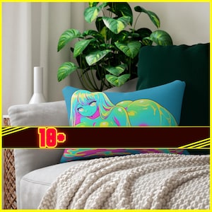 Slime Girl Pillow | Viscous Vixen: Slime Divas Delight Pillow | Anime Slime Waifu Pillow | Spun Polyester Lumbar Pillow
