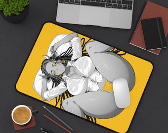 Anime Waifu Desk Mat | Neoprene Mousepad, Anti-Slip