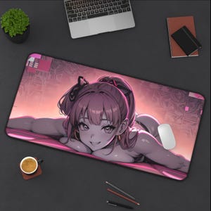 Blush Bytes Mat | Anime Waifu Mousepad | Desk Mat