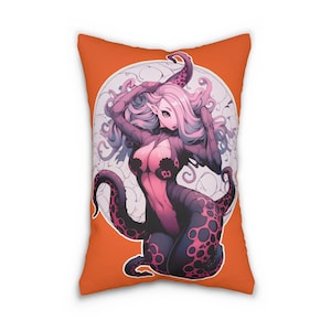 Tentacular Temptation: Octo-Nymph Pillow | Anime Waifu Pillow | Spun Polyester Lumbar Pillow