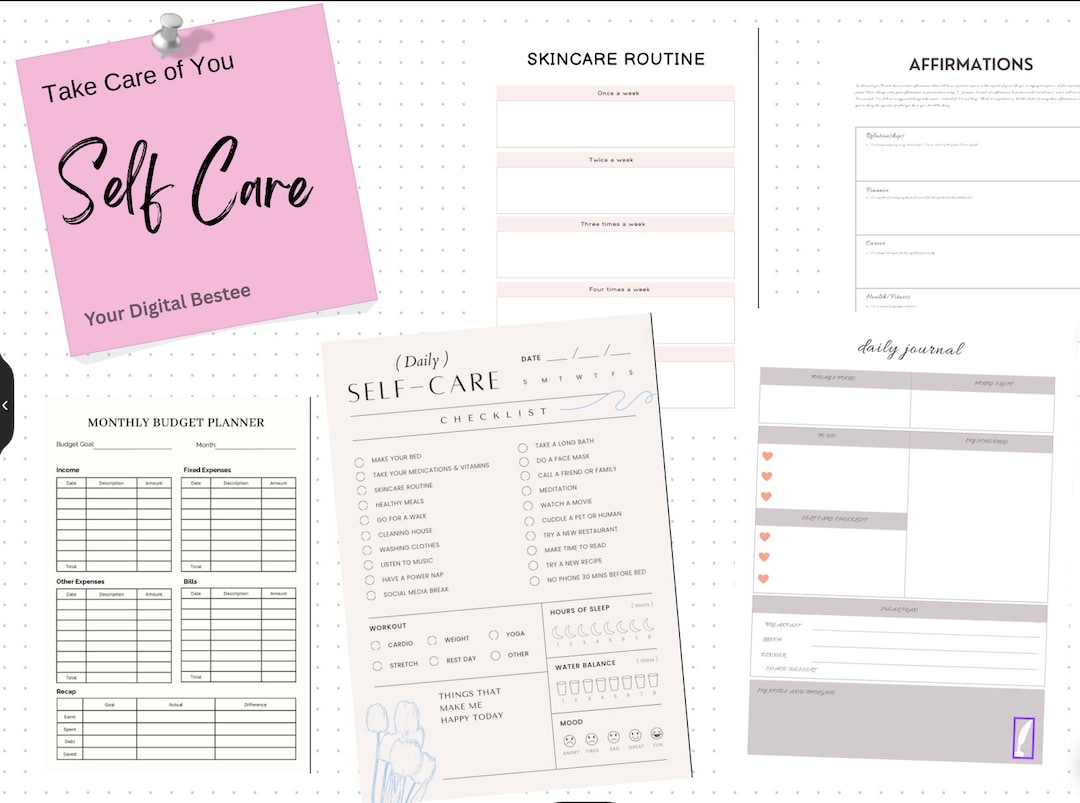 PLR Self Care Planner – Printable Canva Template (editable) - Etsy