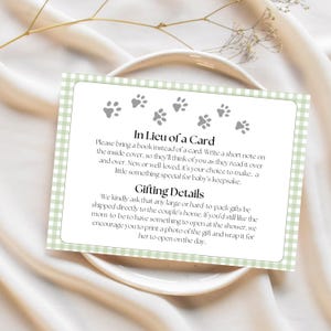 Editable Baby Shower Insert – Books for Baby & Gift Info, Long Distance Shower, Canva Template, Printable Download